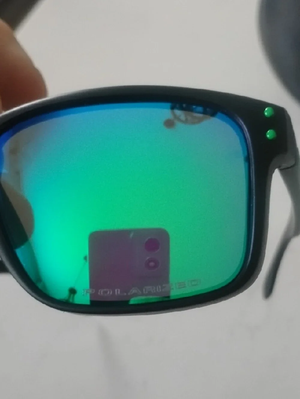 Oakley Matte Black Holbrook Sunglasses with Blue/Green Mirror Lenses